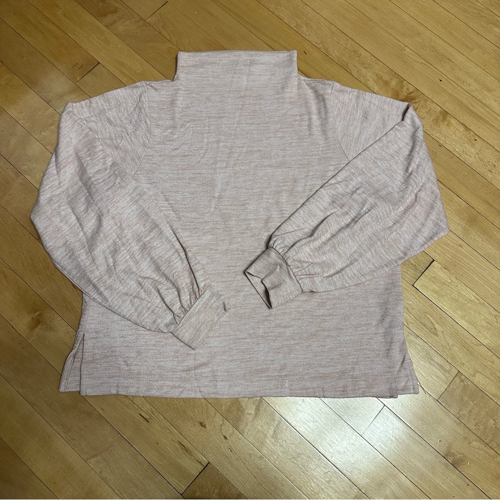 Gap Softspun Light Pink Marbled Mockneck